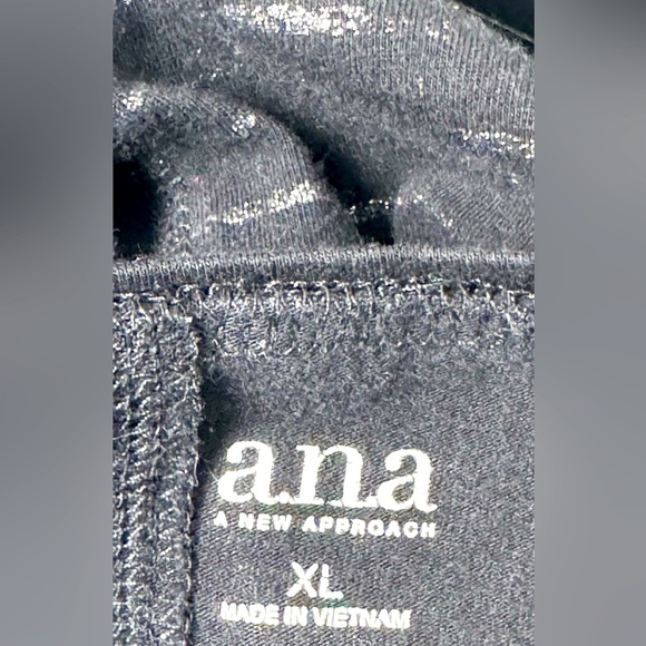 a.n.a Chic Cotton Blend Charcoal and silver Striped Long Sleeve Top size XL - Picture 7 of 8